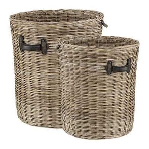 Rund kurv 2-pakning Grey Lacak Artwood