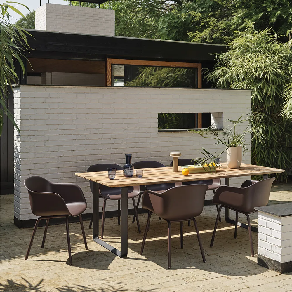 Fiber Outdoor Stol med armlener Grey 