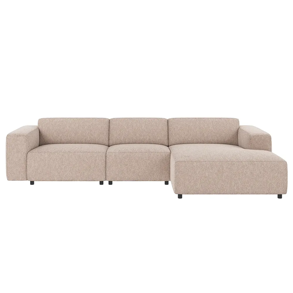 Willard sofa 4-seter sofa med chaiselong høyre stoff Alice lys beige