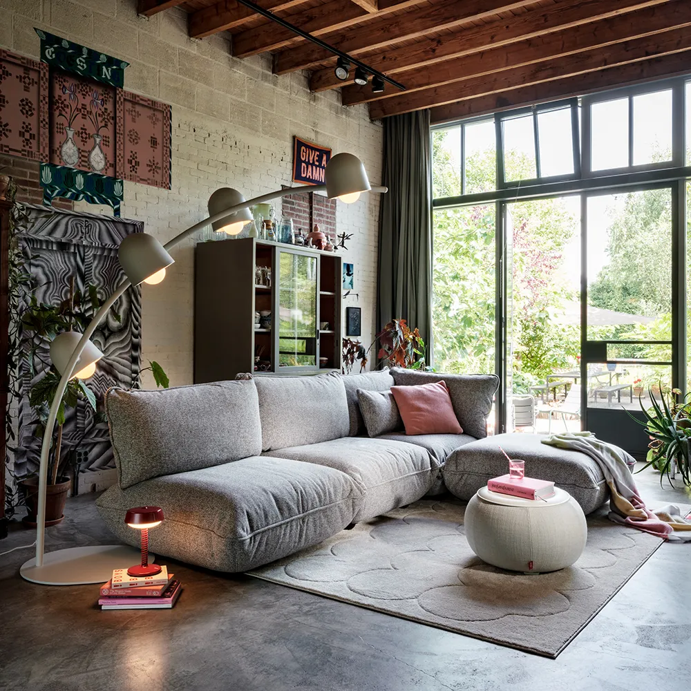 Sumo Hocker Mingle Grid Stone