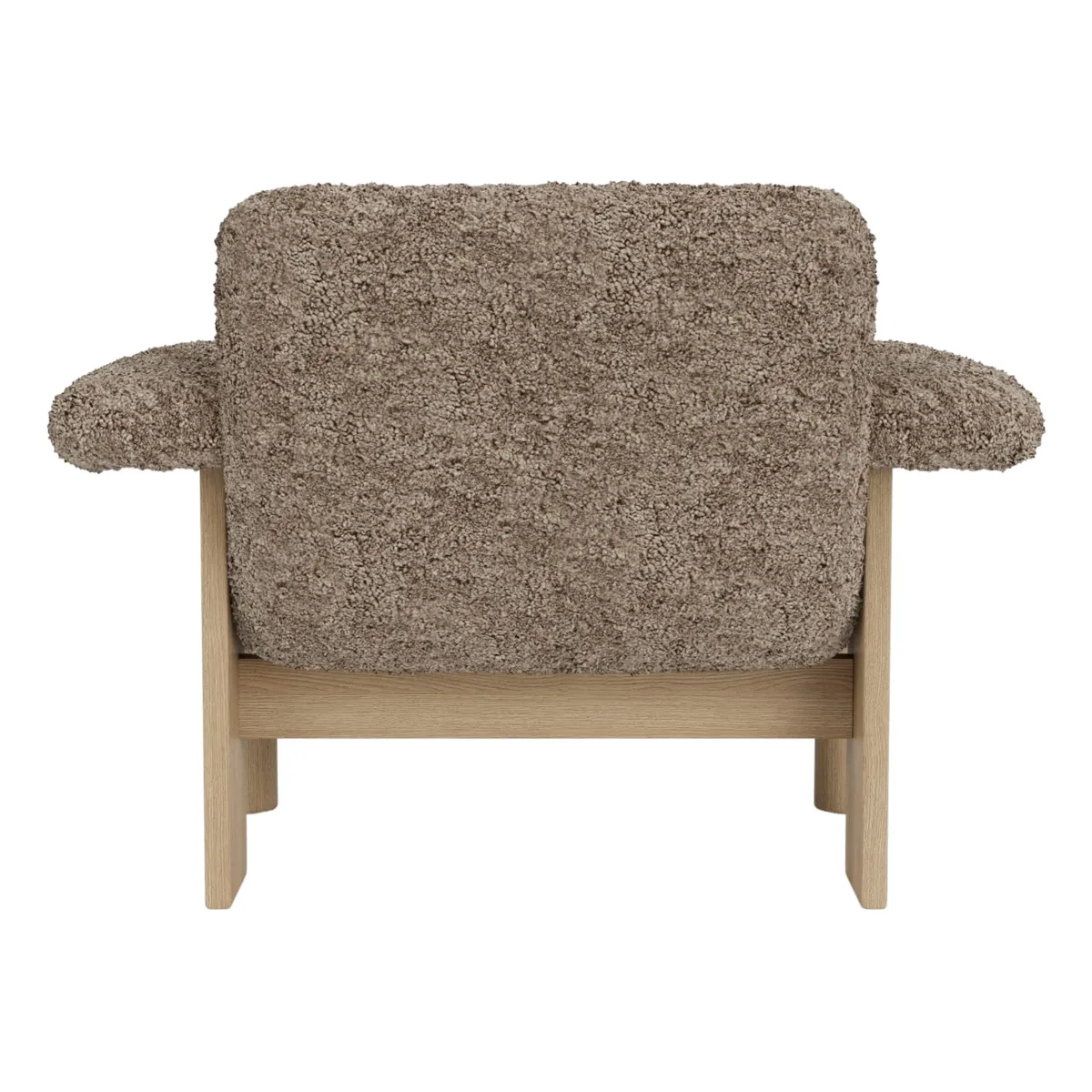 Brasilia loungestol helpolstret lav rygg firbent understell massiv eik natur, Sheepskin Nevotex Sahara