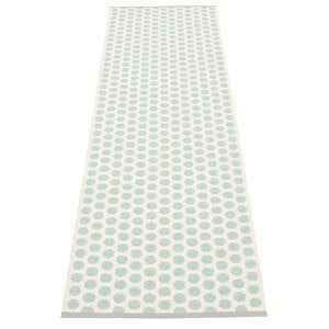 Noa matte 70x250 cm pale turquoise / vanilla / warm grey stripe 