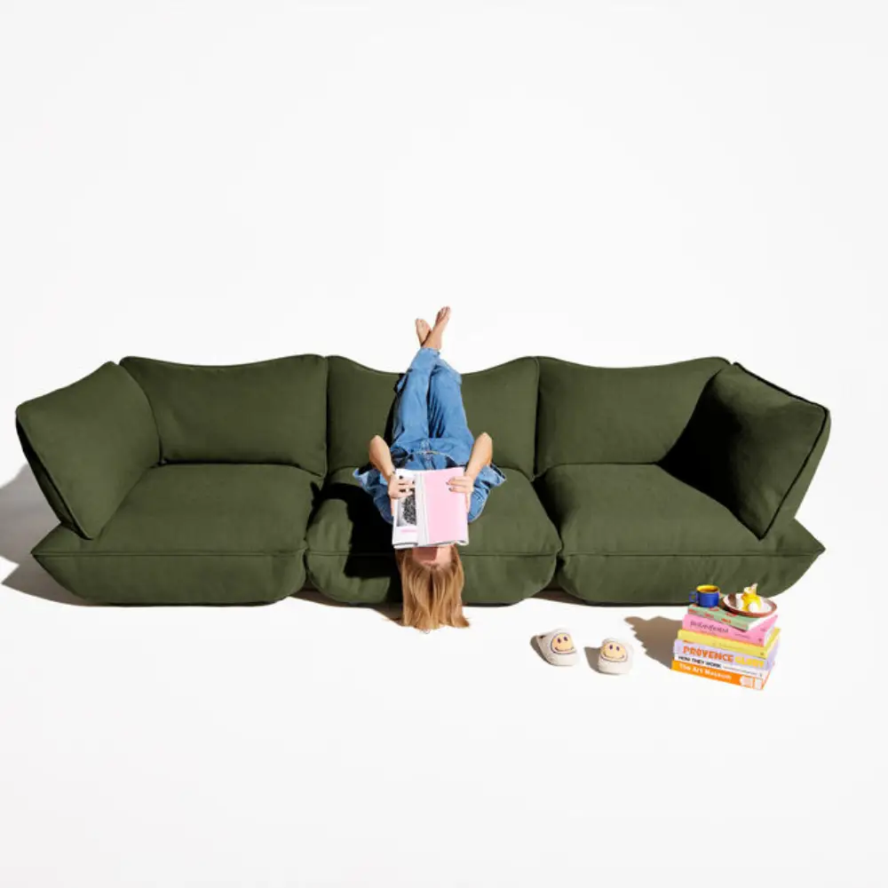 sumo sofamodul boucle recycled leaf green