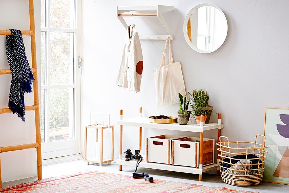 Copenhagen Klesstativ Lava Grå / Teak