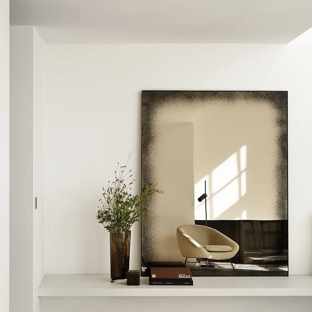 Aged veggspeil 122x153 cm bronse