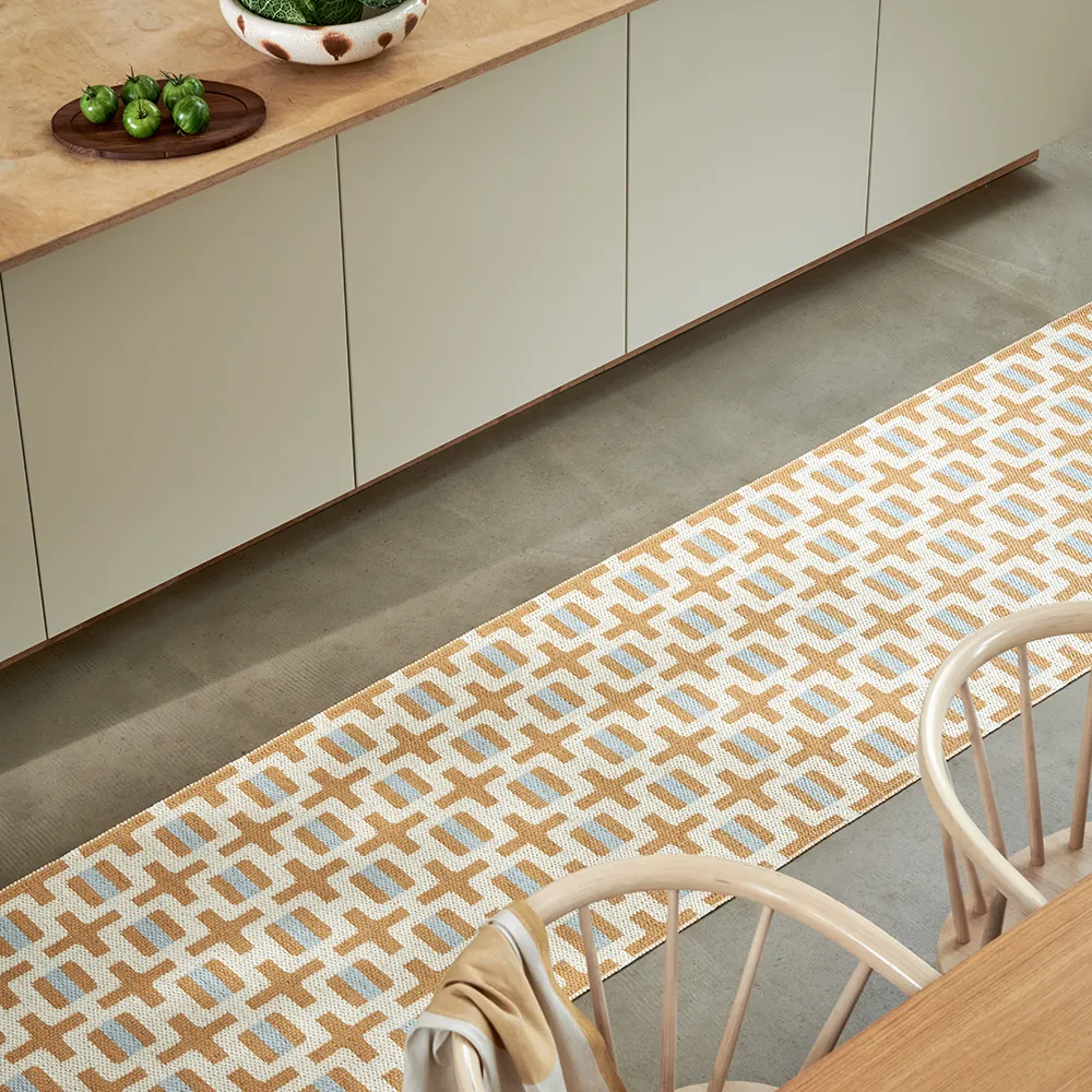 Tom teppe Ochre/Cream/Sage 70 x 180 cm