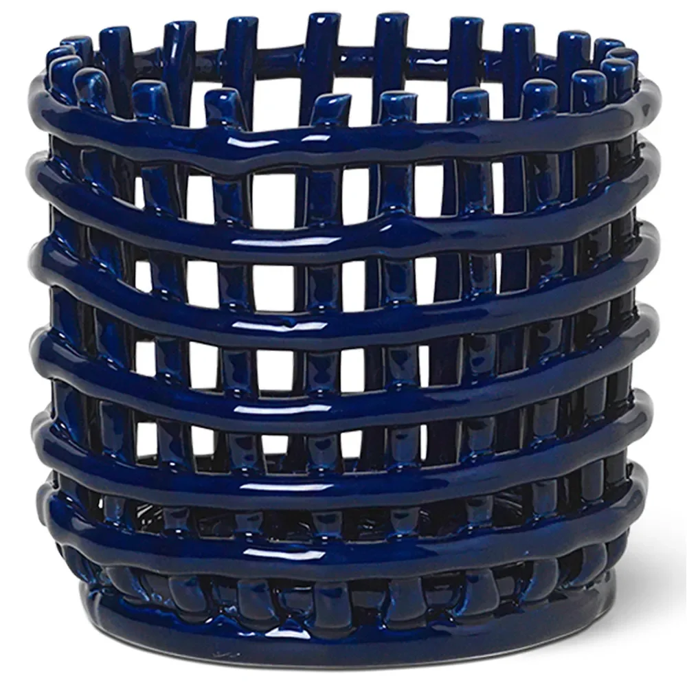 Ceramic Basket - Small - Blue