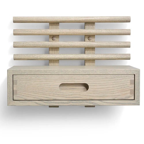 Zana Nattbord med skuff Grå oljet ask