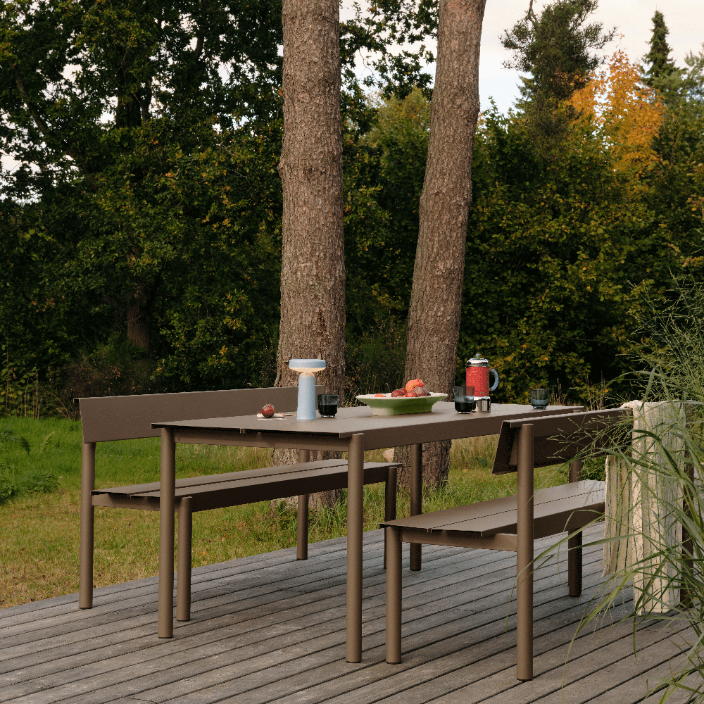 Rett stålbenkk 170cm Linear Steel Grey