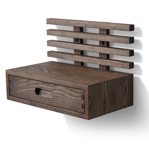 Zece Nattbord med skuff Brun oljet ask