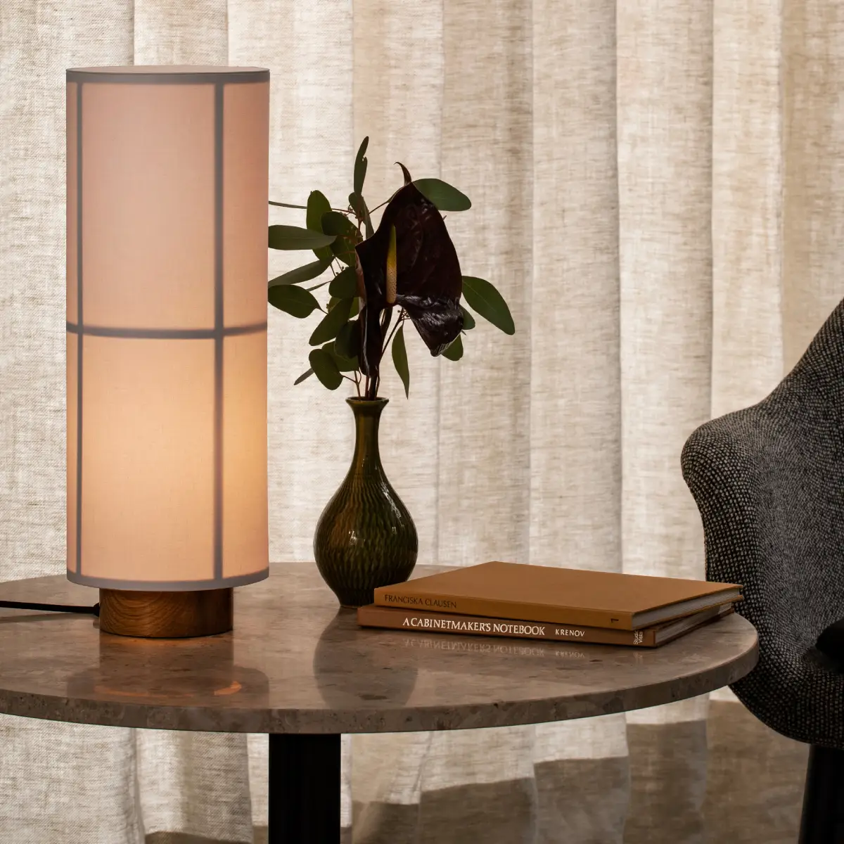  Hashira bordlampe i lin, rå