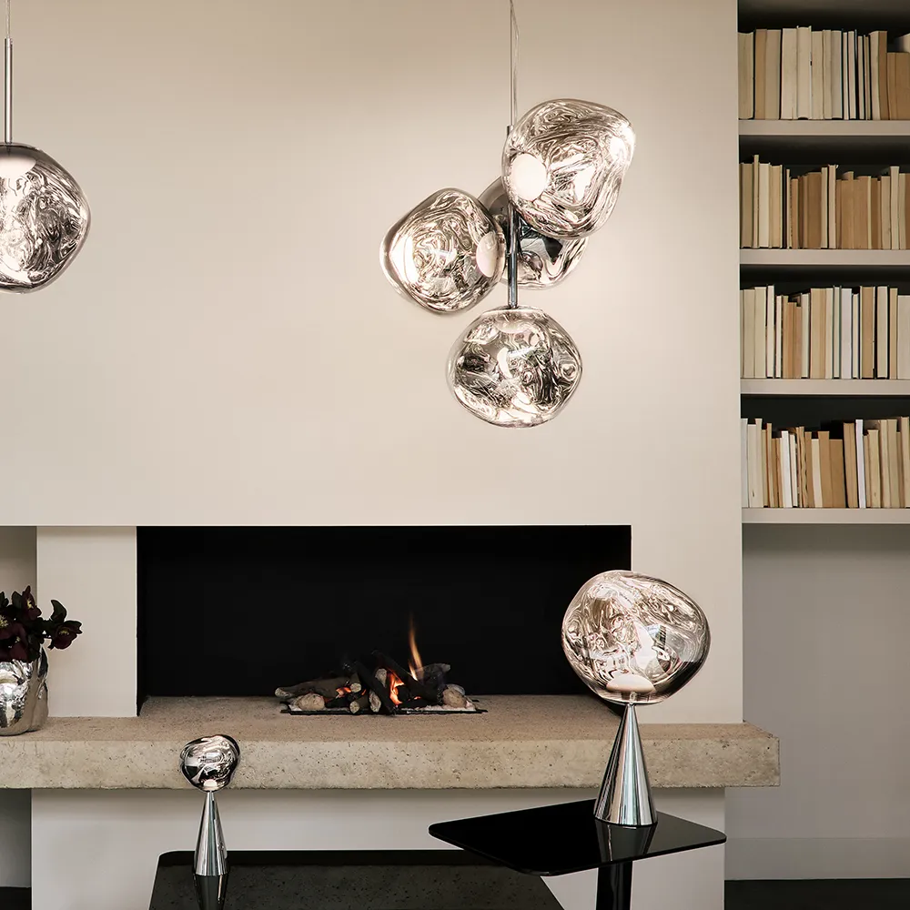 MeltBordlampe Silver/Silver LED