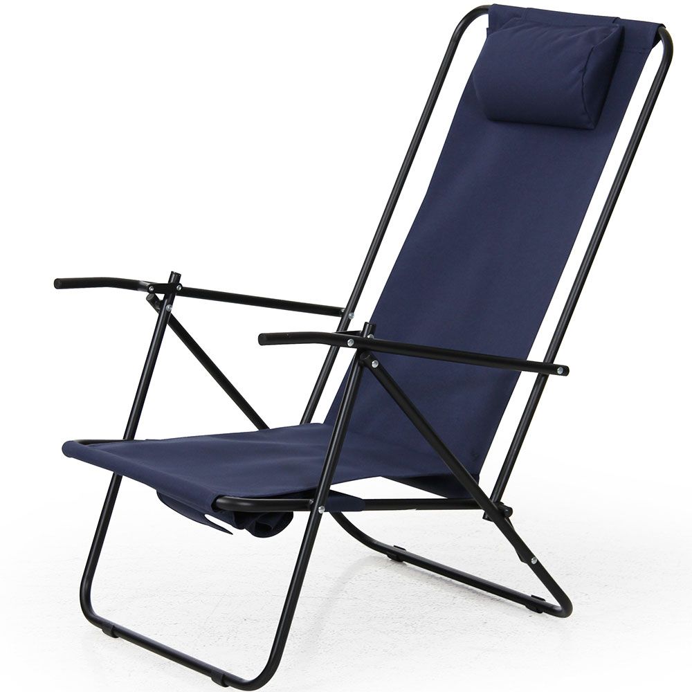 Colorado strandstol svart/blå Brafab