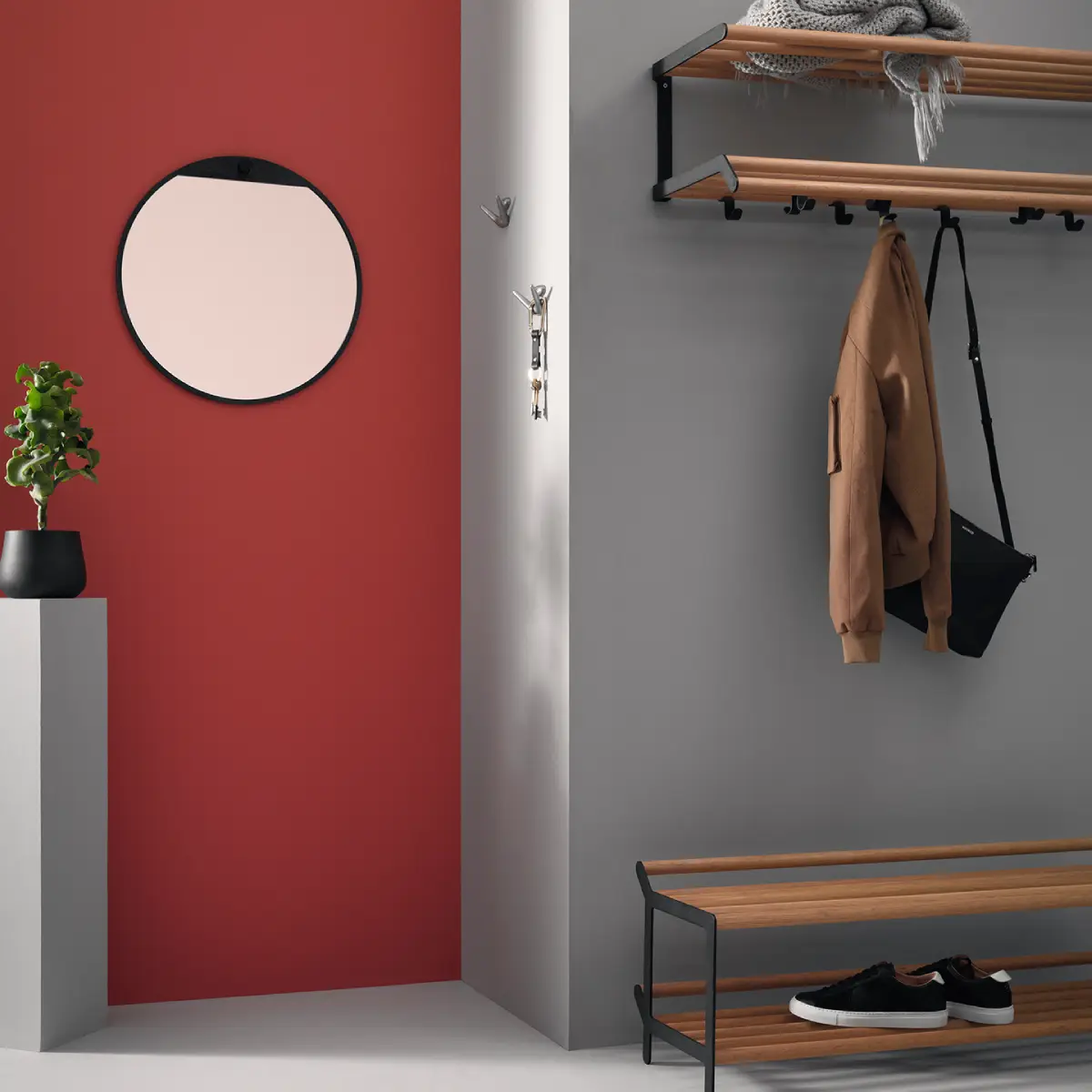 Tamburin Skohylle 60 cm Eik Sort