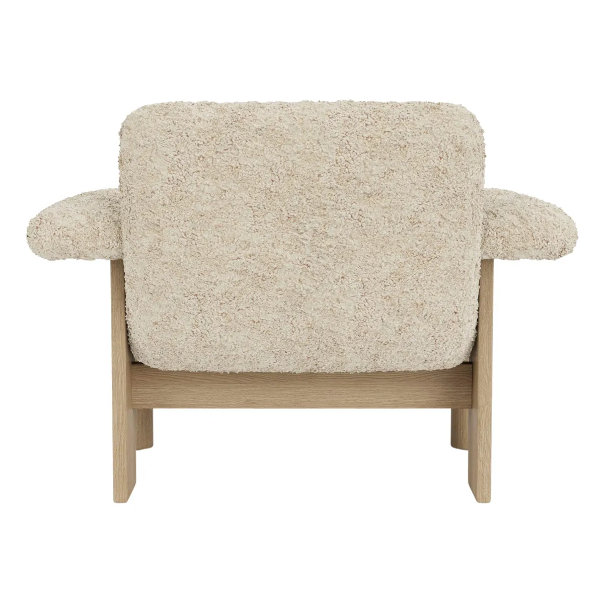 Brasilia loungestol helkledd lav rygg firbent understell massiv eik natur Sheepskin Nevotex Nature