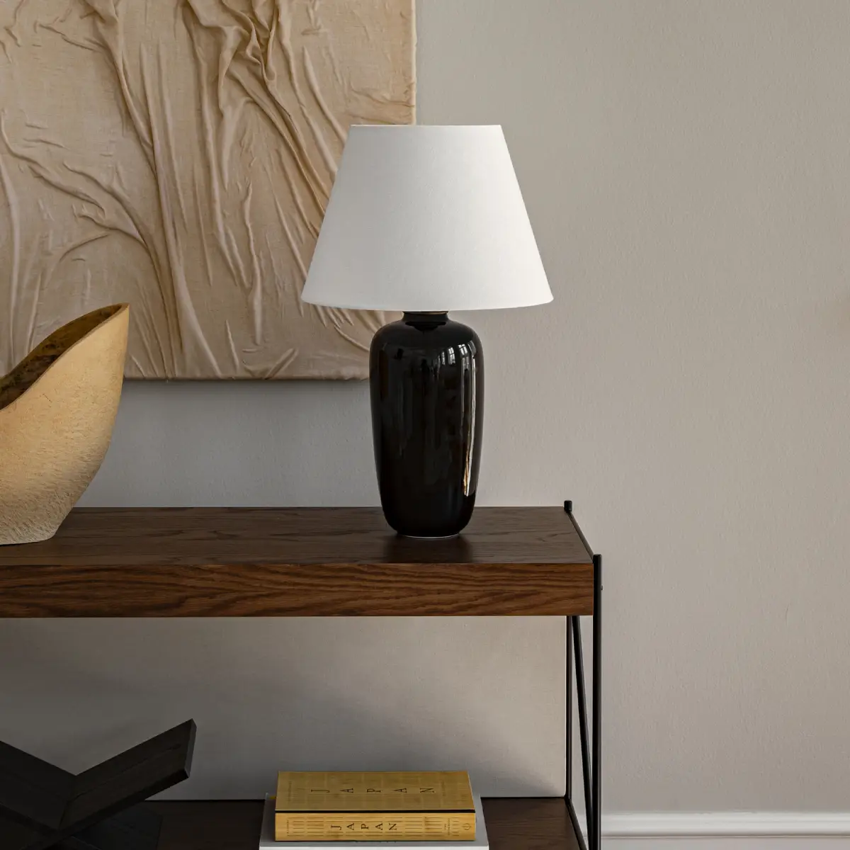 Torso bordlampe svart - H57 cm