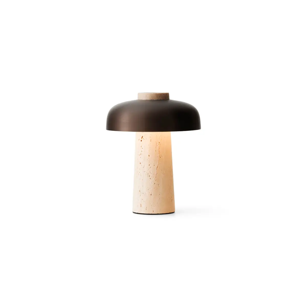 Reverse bærbar bordlampe Travertine, Sand/Alu., Bronzed