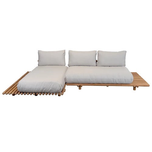 Sticks sofa m/ sjeselong Teak/sand