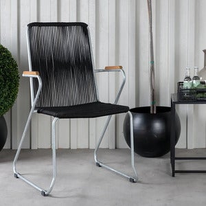 Bois spisestol svart/zink 2-pakning