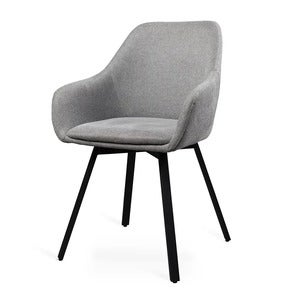 Navo lenestol med dreiehjul lysegrå 2-pk.