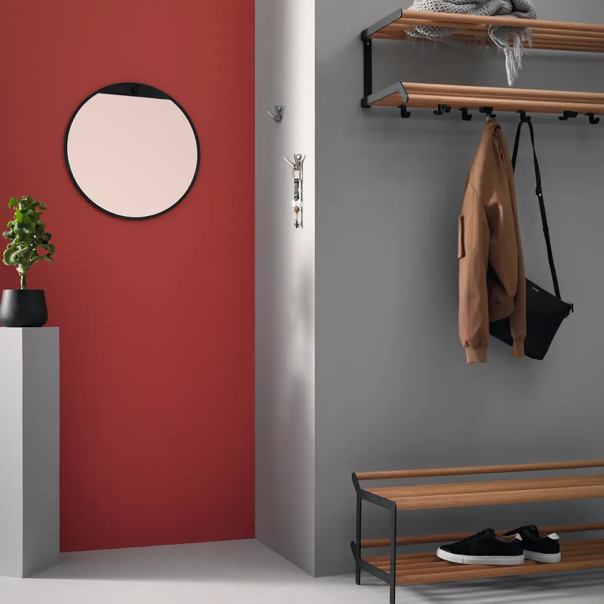 Tamburin Hatthylle 100 cm Eik Sort