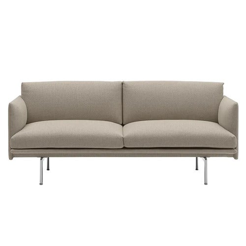 Outline Sofa 2-Seater - Polished Aluminum Base - Ecriture 240 Polished