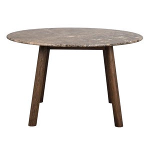 Taransay spisebord Ø125 cm brun marmor/brun eik