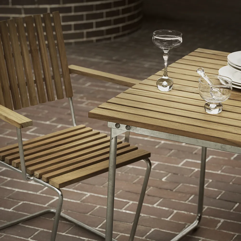 Bovik bord 150 Teak / Galvanisert