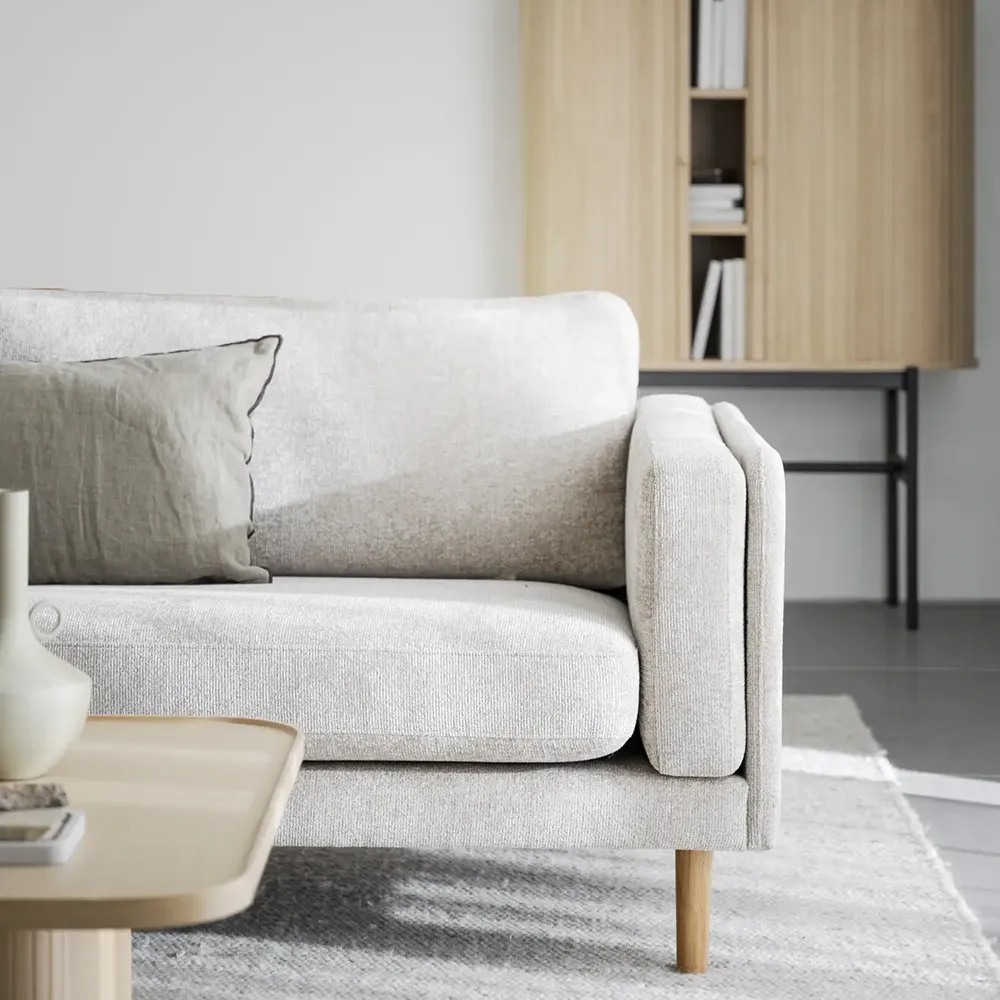 Braden 3-seter sofa eikben/lys beige