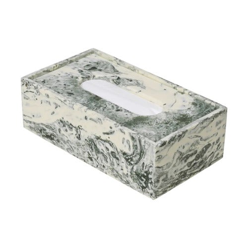 Mist Tissue Box - Emerald Off-white