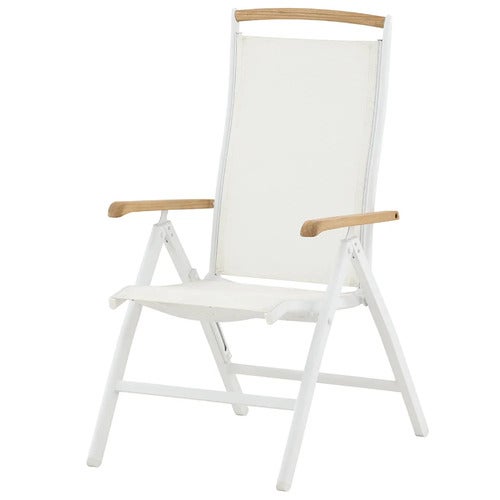Panama Positionsstol Hvit/Teak 2-pakning