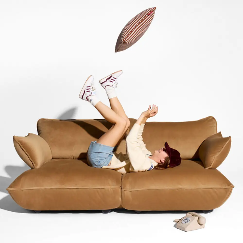 Sumo armlene velvet recycled almond