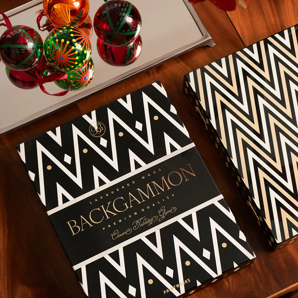 Backgammon Lakkert Black