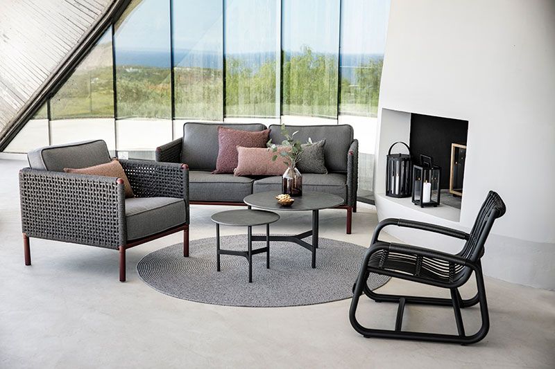 Encore 2-seters sofa  Grey / Bordeaux