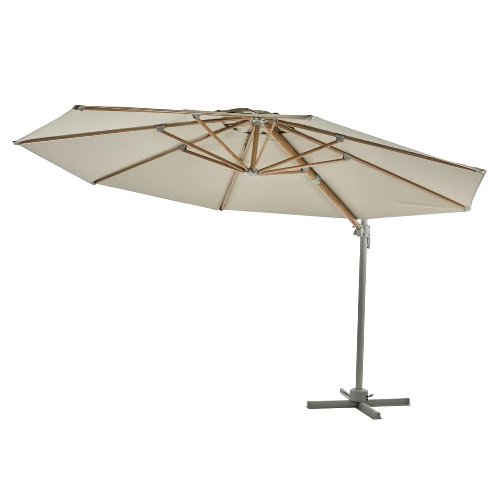 Luzzi hengende parasoll Ø350 cm Light grey/khaki