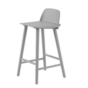 Nerd barstol 65 cm - med fotstøtte i metall - Grey