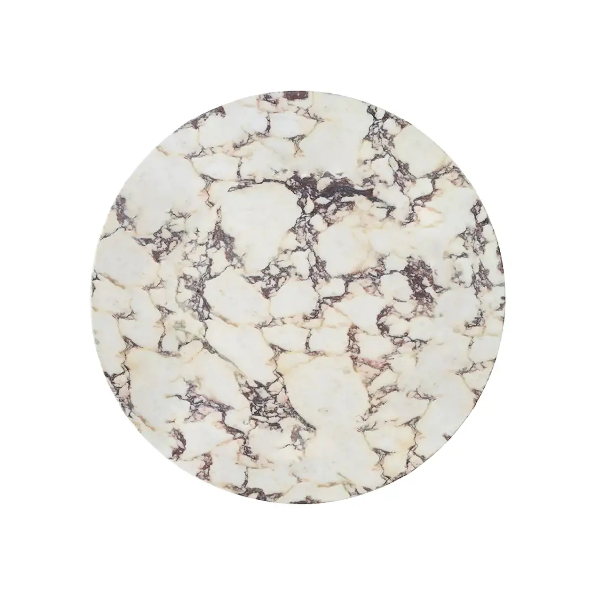 Androgyne bordplate i marmor Calacatta-bratsj - Ø65 cm