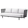 Sense Svart flettet sofa
