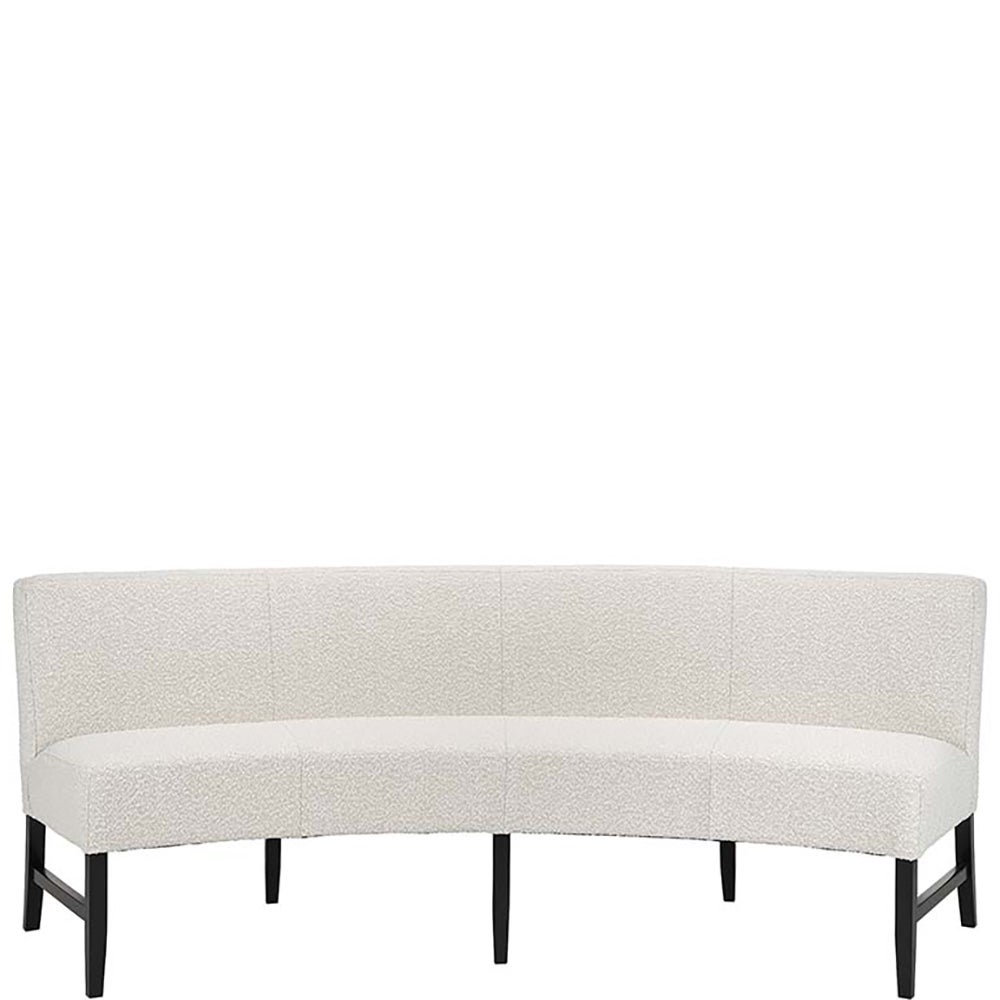 GISELLE spisesofa avrundet - 220 cm, Nobu bouclé creme