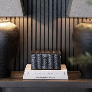 Fontana 3-sett skinnbokser svart