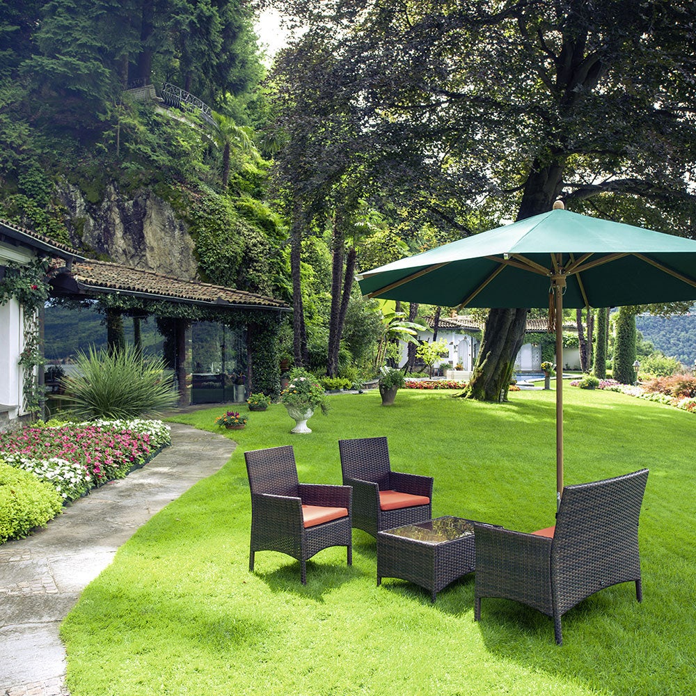 Teakwood parasoll 330x330 cm Kat.5 665 Chrome