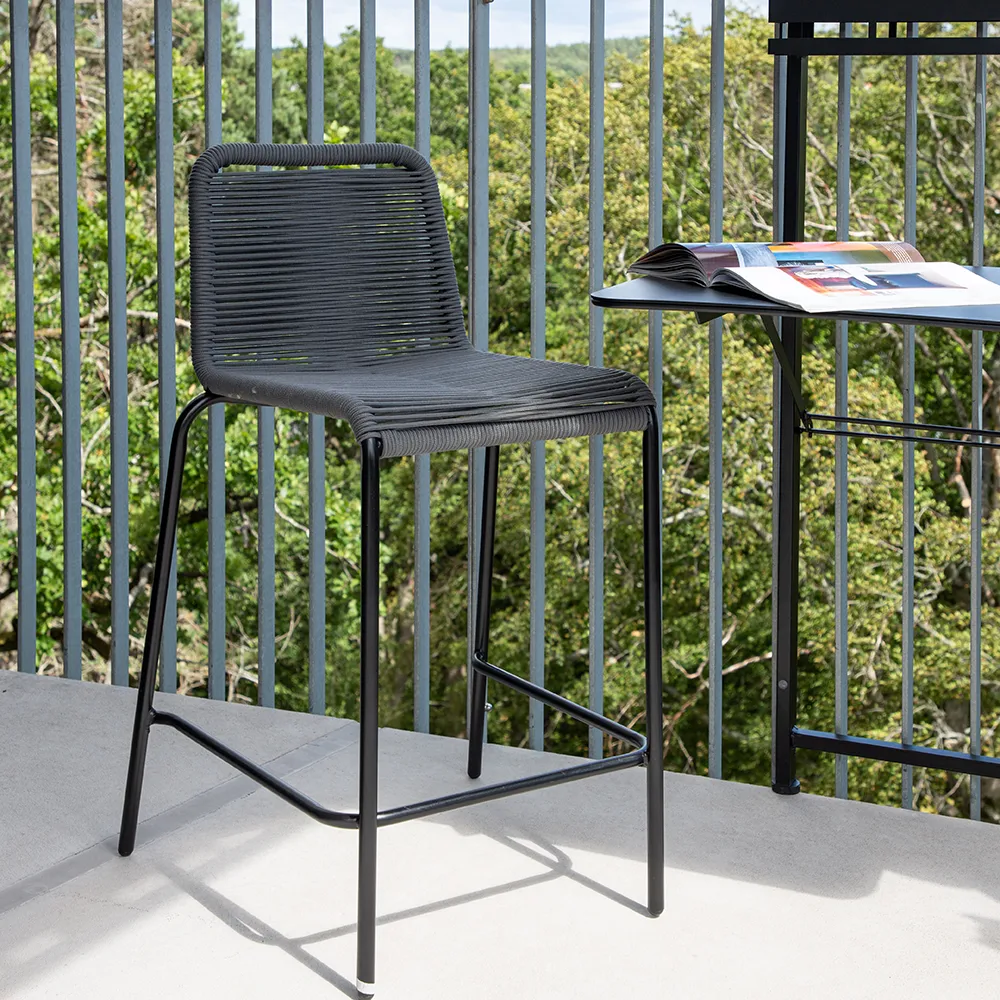 Lindos Barstol mørk grå 2-pakning