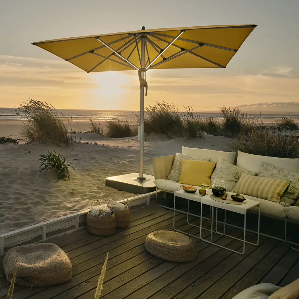 Fortello LED 400x400 cm parasoll alu Cat.5 800 Red Stripe