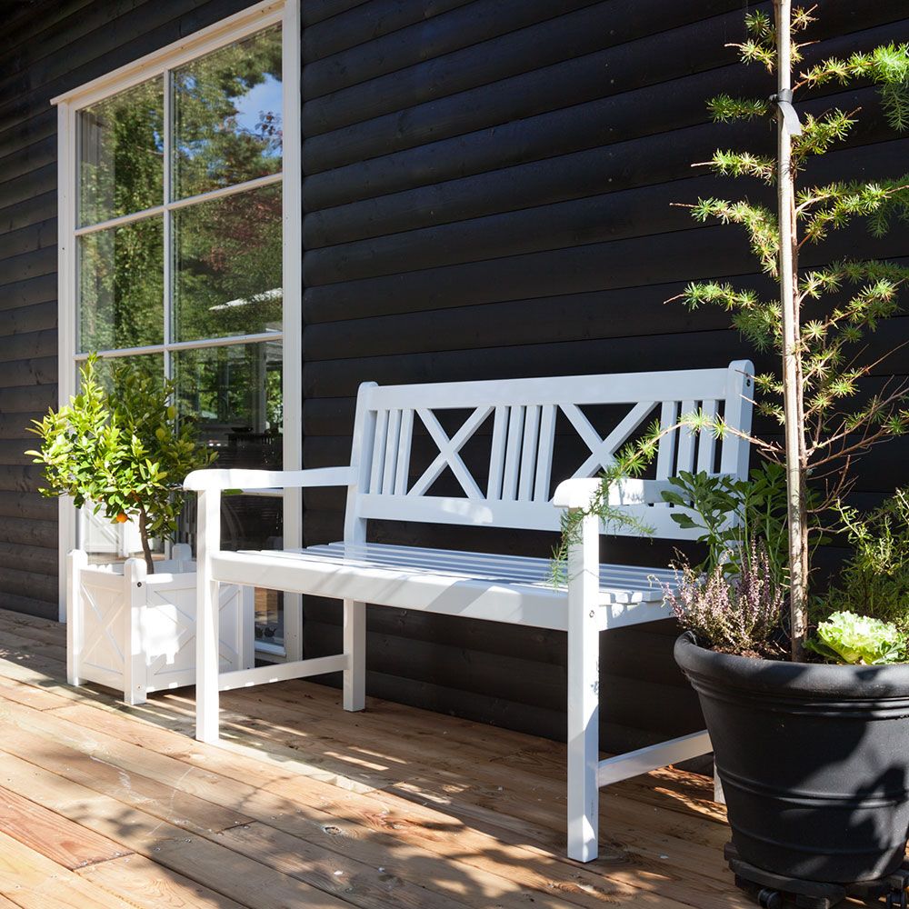 Rosenborg 120 cm Bænk hvid 