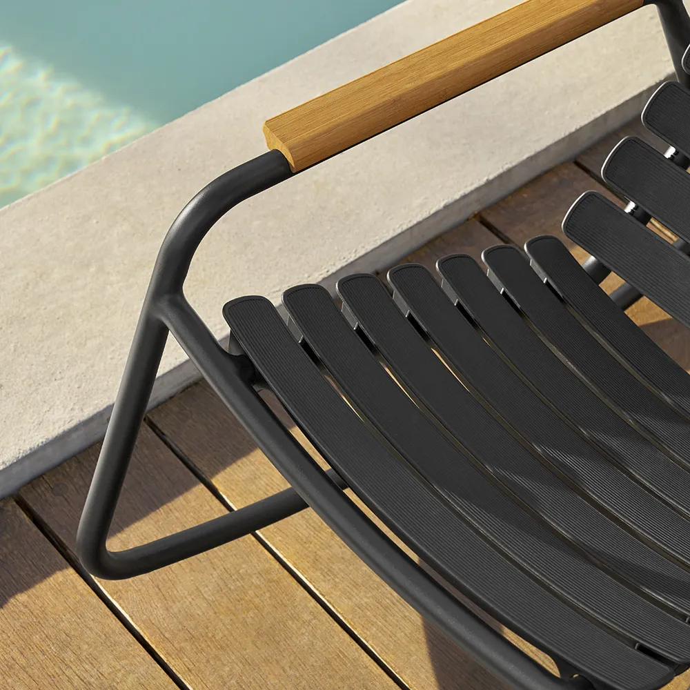 Reclips gyngestol svart aluminium bambus