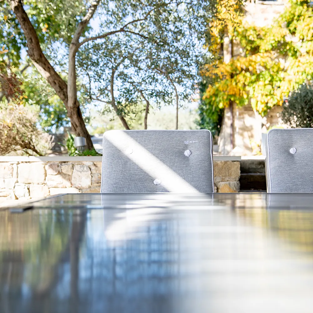 80x142cm bord aluminium grå 