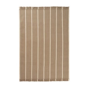 Calm Kelim Teppe 140x200 cm- Dark Sand/Off-white
