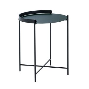 Edge sidebord 46 cm svart/grønt stål