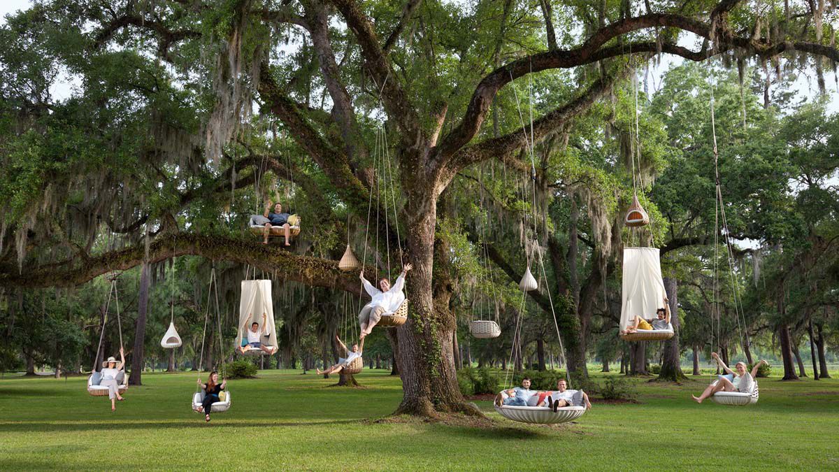 SwingMe Lounge-stol, natur 