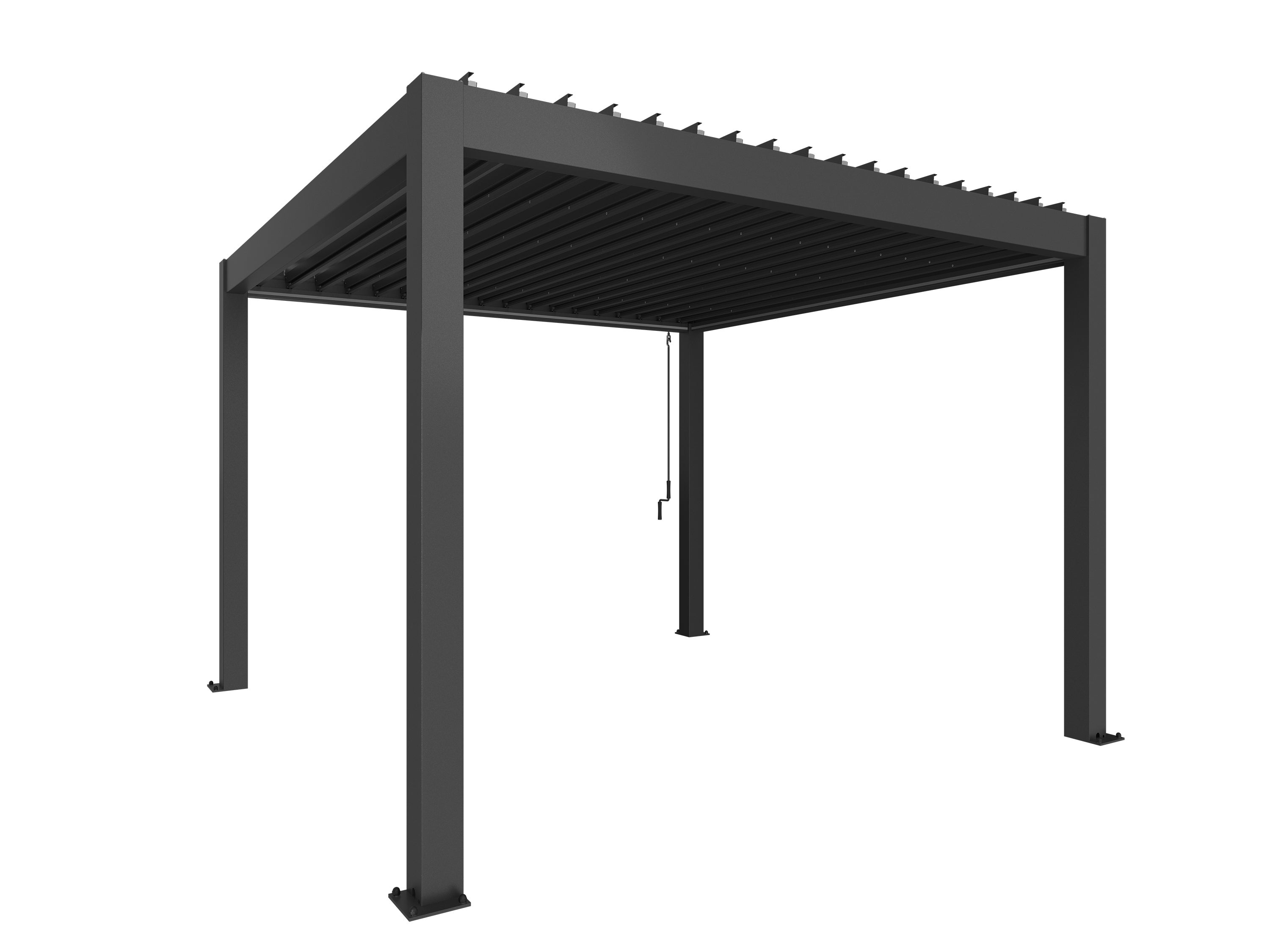 Pergola størrelse 3,5 x 3,5 metallic mørkegrå